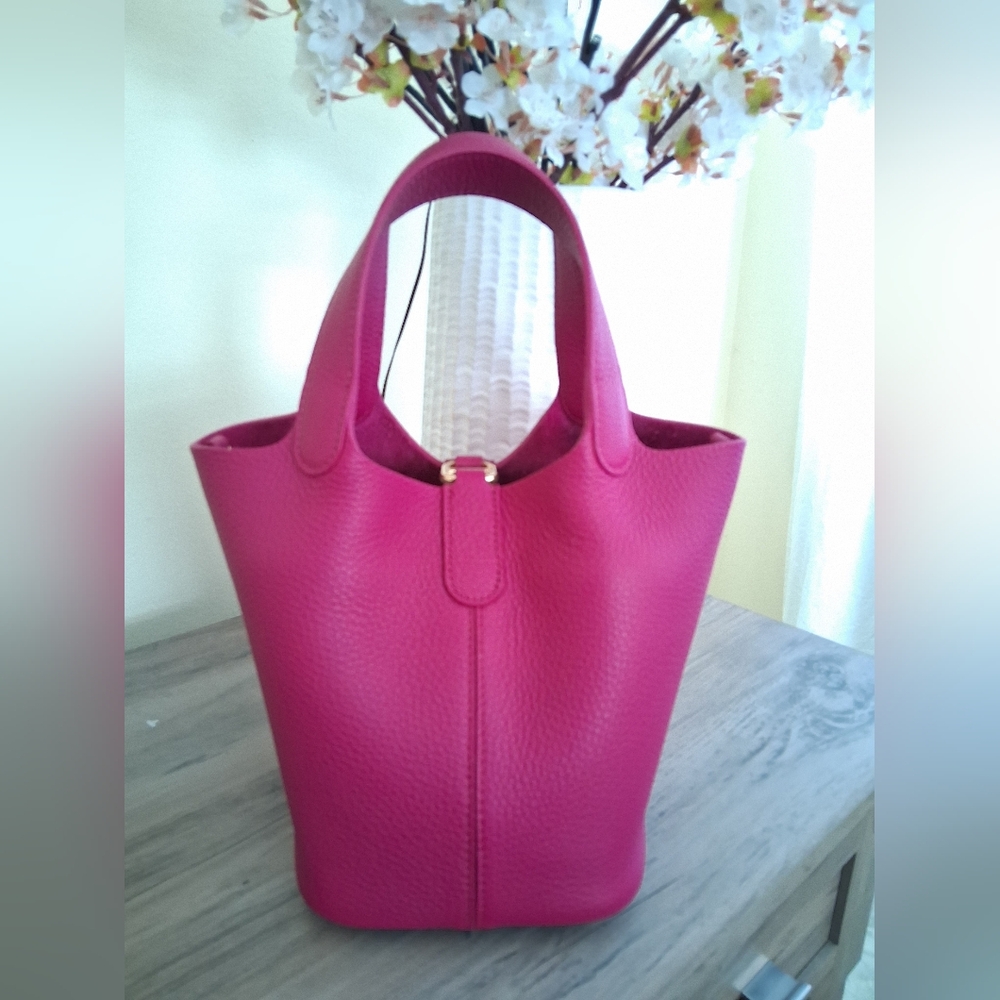 DUYP Melodie Ceclie Josette - Versatile Bucket Bag - Grained Cowhide ROSE VIOLET